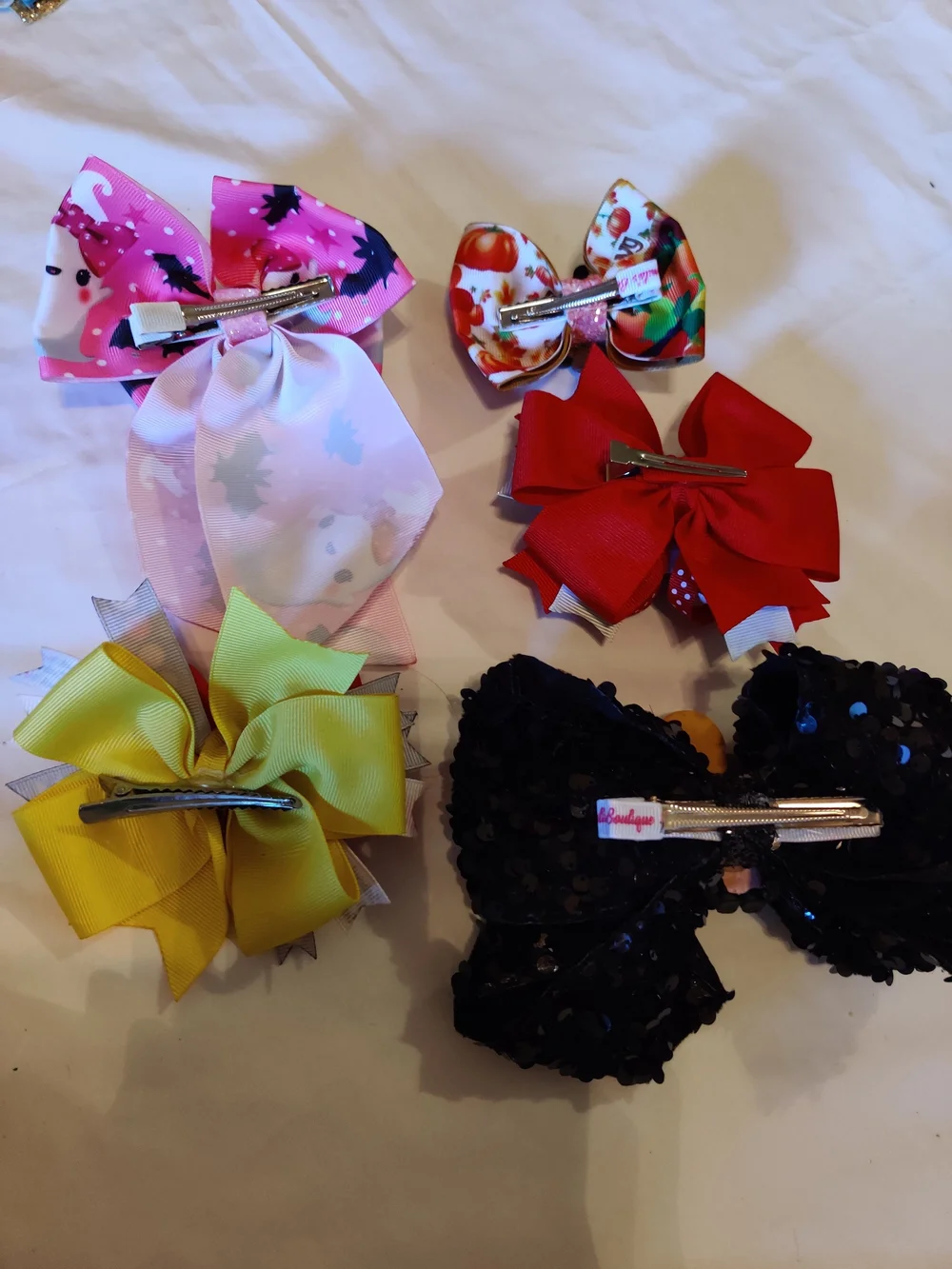 Kids Holiday Grinch Hair Bow - Red, Green, White